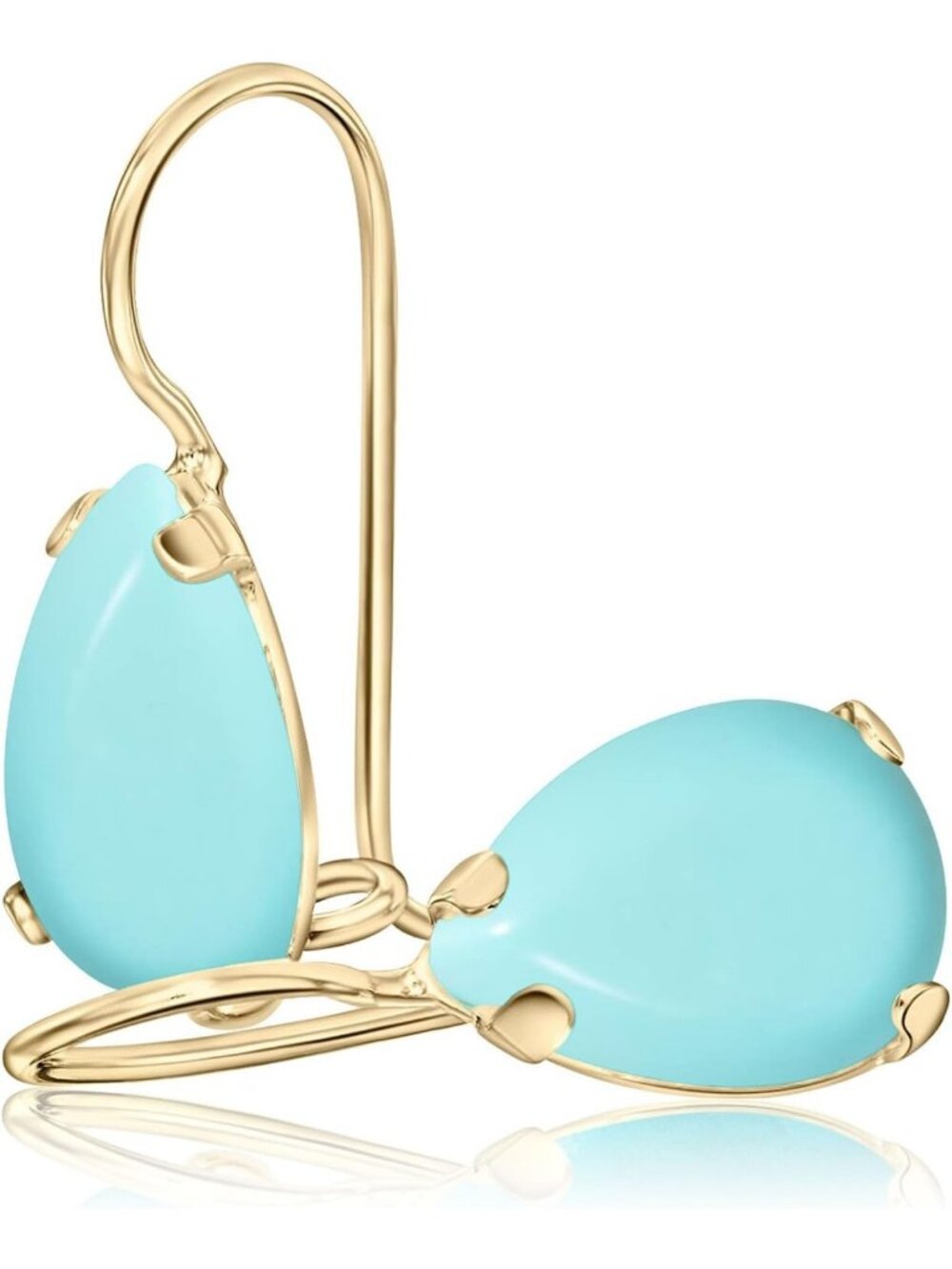 Gold Plated Birthstone Teardrop Dangle Earrings - Elegant Jewelry Gift